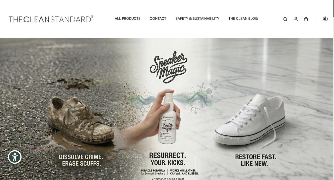 The Clean Standard — sneaker and shoe cleaning products ecommerce website